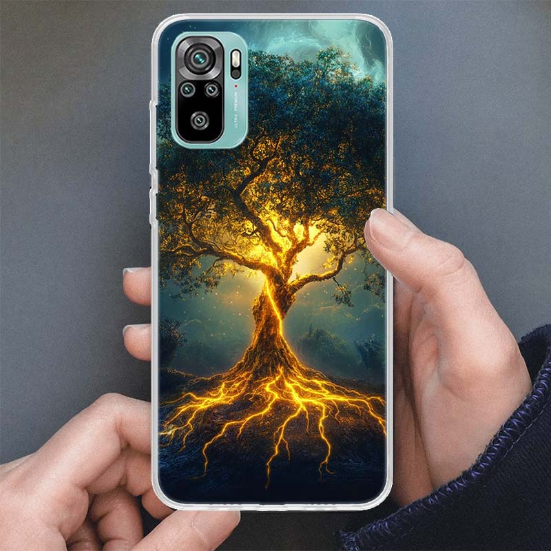 Tree of Life Space Phone Case For Xiaomi Redmi Note 14 13 12S 12 10 10S 11 Pro Plus 11S 11E 11T 9 9S Soft Silicone Shell