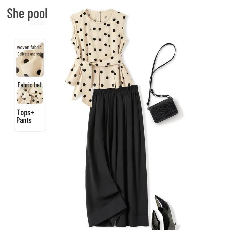 Women s Polka Dot Two-Piece Set L