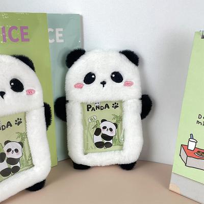 Kawaii Cartoon Panda Fotokartenhalter Plüsch Niedlich Studentenkartenhalter Kpop Idol Fotohülle Schulschreibwaren