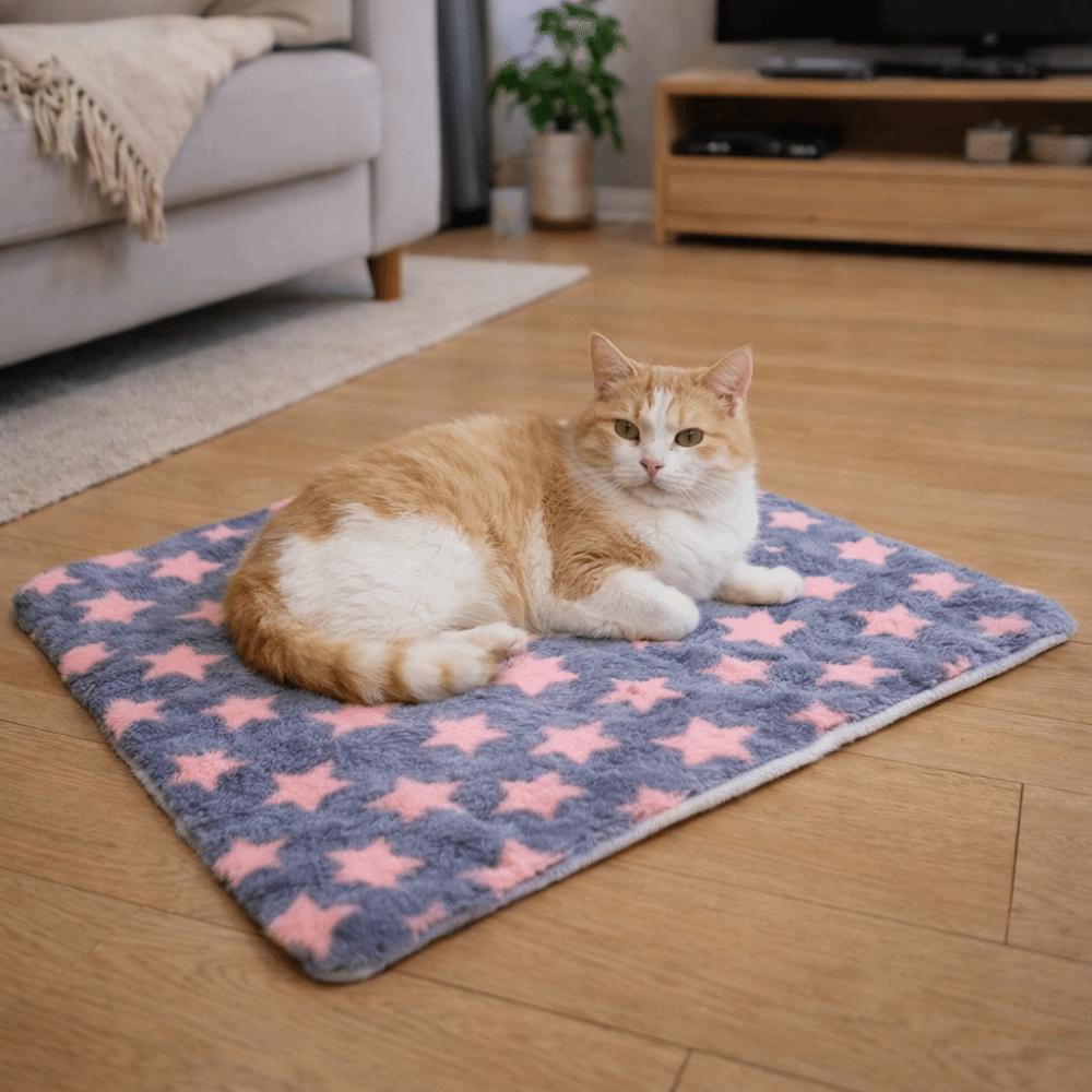 Warm Pet Sleeping Mat Star Pattern Warm Pet Pads Skin-friendly Pet Bed Pad  for Cats and Dogs