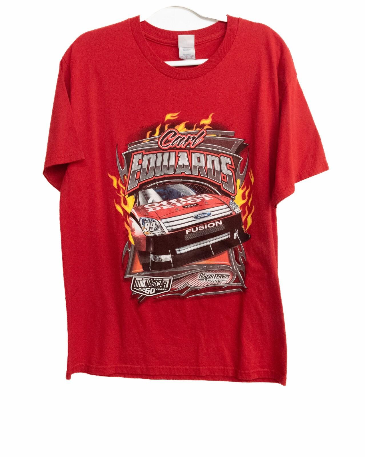Tennessee River Mens Red T-Shirt Carl Edwards 99 Roush Fenway Racing Cotton L S