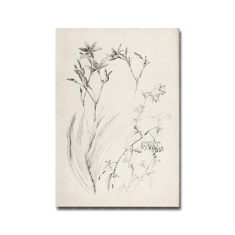 Vintage Neutral Tone Poster Watercolor Sketches Art Print French Country Canvas Oil Painting Wall Picture Living Room Home Decor