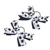 2pcs Soccer Bow Hair Ties Sporty Bow Cheer Ing Elastic Hair Bands Soccer Accessories for Girls Black