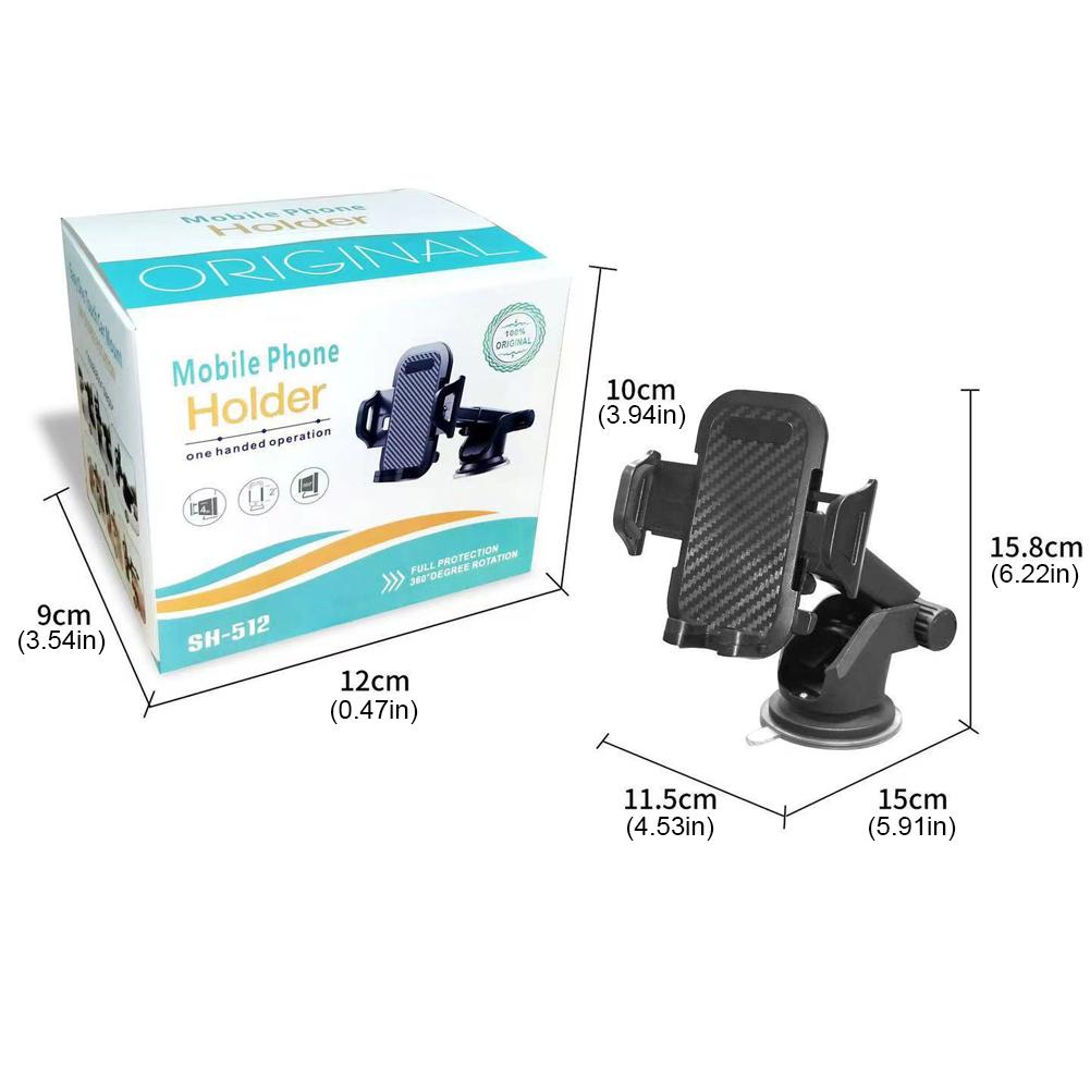 Car Dashboard Phone Mount Universal Sucker 360° Car Windshield Phone Holder Car Navigation Bracket for 3.5-6 Inch Phones