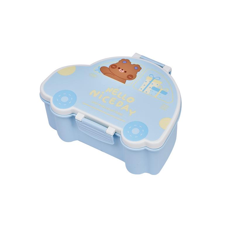 Cute Bento Lunch Box School Heater Portable Plastic Lunch Container For Kids Girls Bread Sandwich Food Warmer Compartments