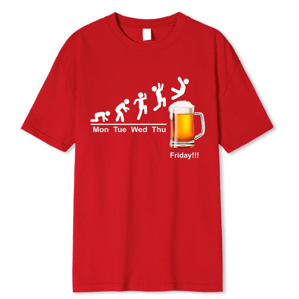 Friday Beer Print Men's Brand T-shirts Funny Graphic Men Women Tshirts Streetwear Cotton Breathable T-Shirt Shirt
