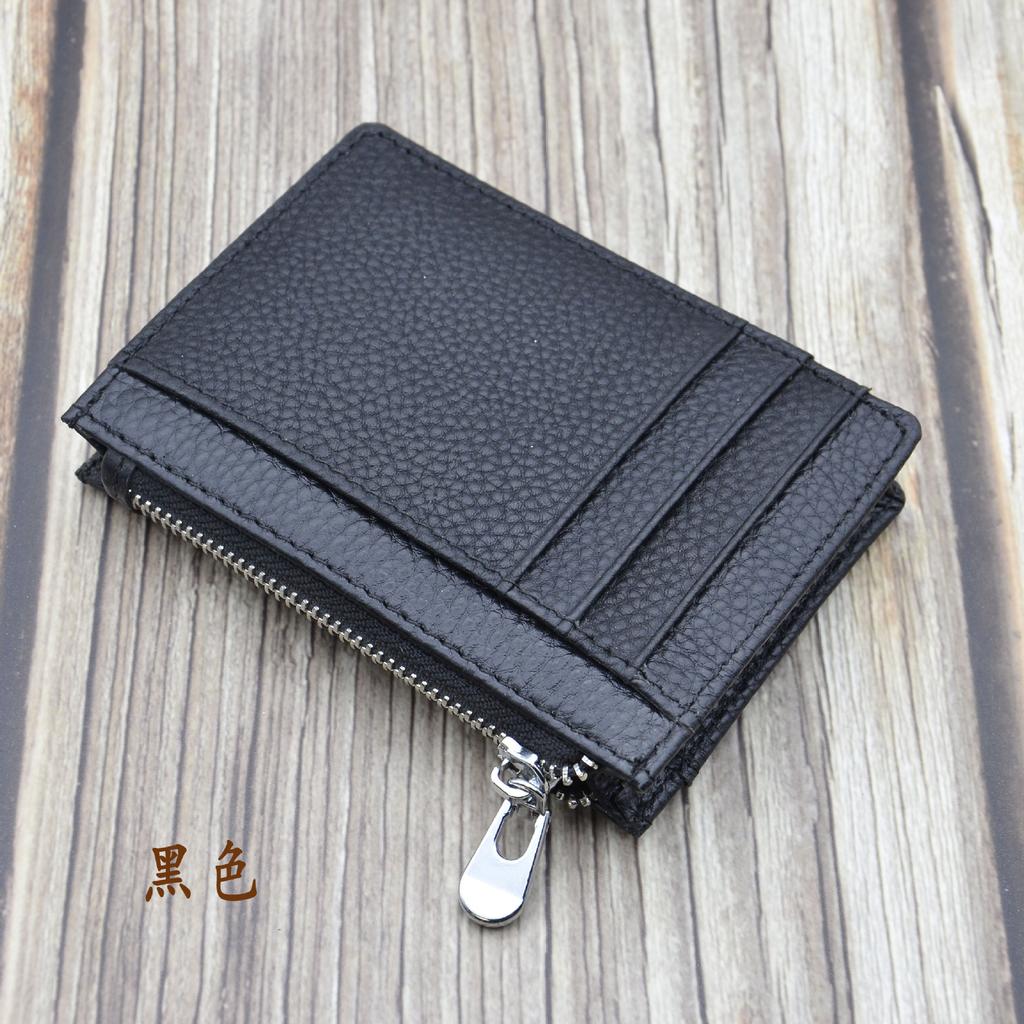 Men's Women Genuine Leather Bifold Wallet Multi Card Slots Accordion Zipper Coin Pocket Anti-theft Short Purse
