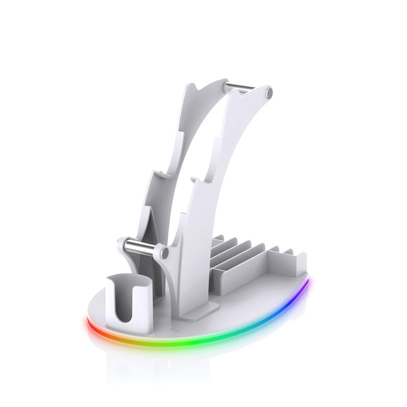 B03B-For PS5 Desktop Storage Stand Controller Stand With RGB Lights Headphone/Handle/Remote/Disc Desktop Storage Stand
