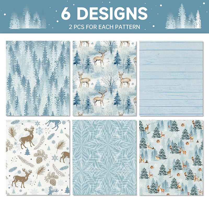 

Набор из двенадцати рождественских подарочных украшений, бумажные лесные украшения, зимние подарочные коробки, украшения для вечеринок, зимнее рождество 12PCS