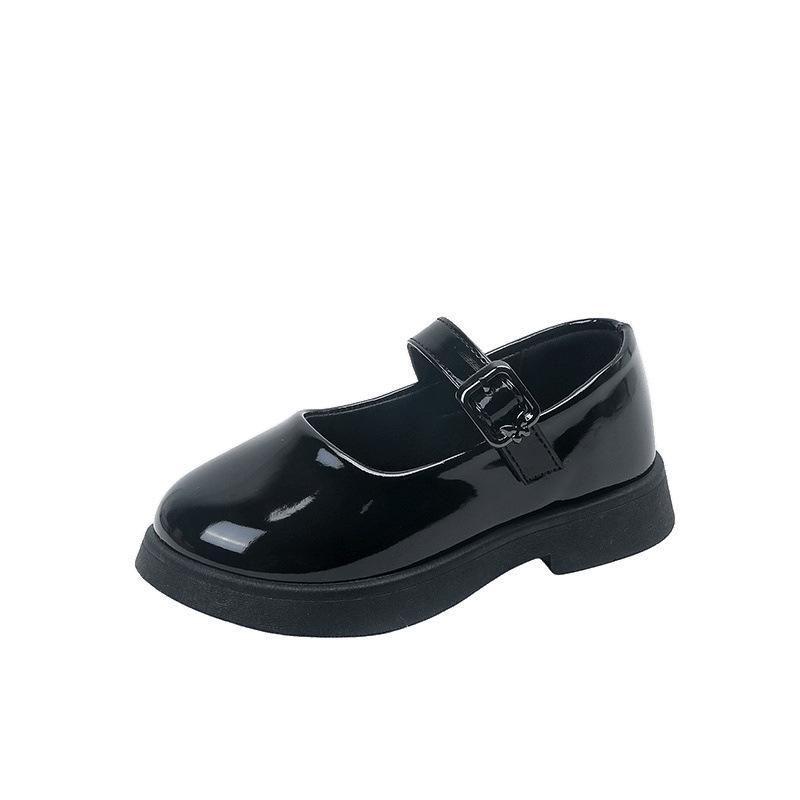 Girls Leather Shoes 2025 Little Girl Black Performance Shoes Female British Style Mary Jane Shoes Children Princess Shoes Spring and Autumn