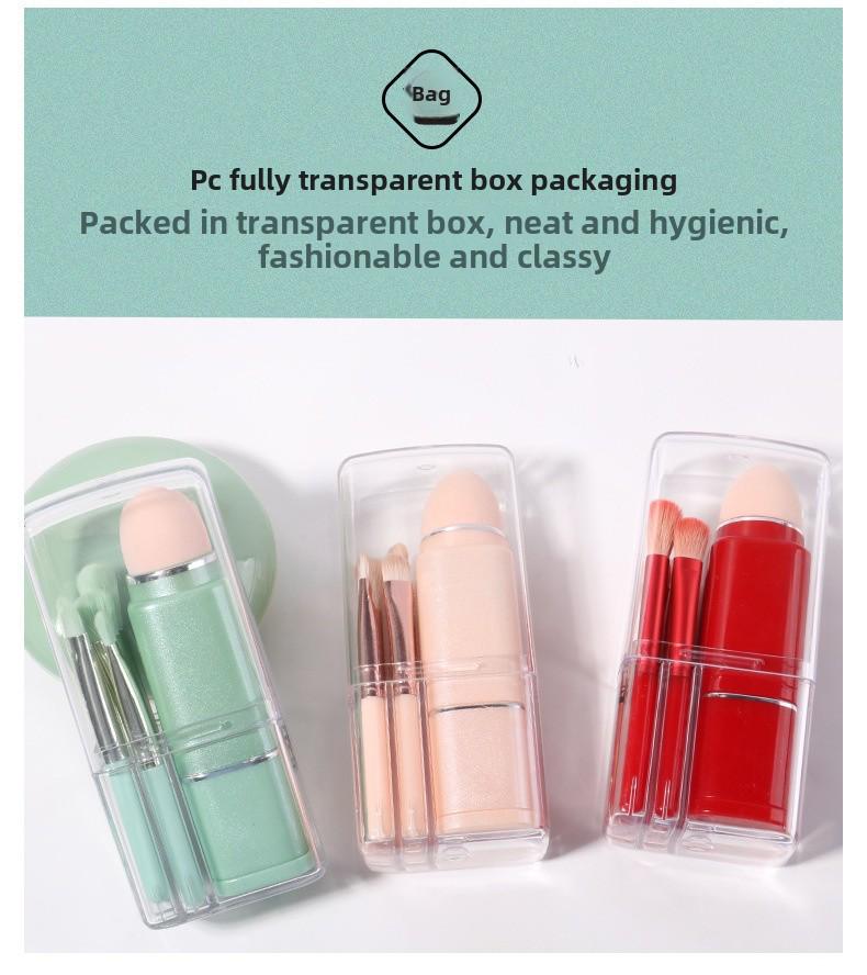 Přenosná sada zatahovacích štětců na make-up: Štětce na oční stíny, korektor a tvářenku