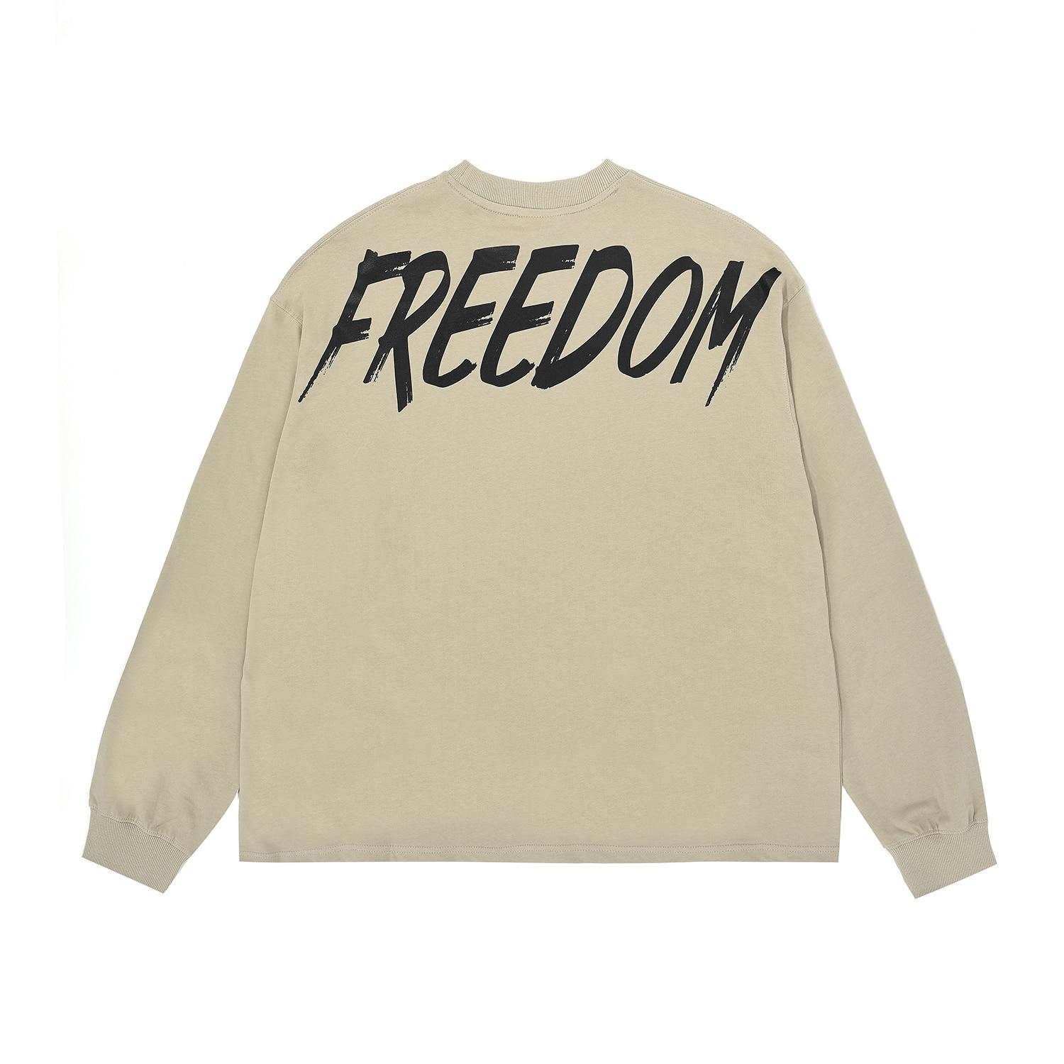 Свобода Принт на спине Длинный рукав (бежевый) Beige/4Xl