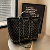 Hot Selling New Quilted Pattern Shoulder Bag Large Capacity Solid Color Tote Bags Fashi Chain Design Casual Ladies Handbag