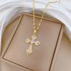Hip Hop Trendy Zircon Cross Pendant Necklace for Women Men Fashion Stainless Steel Chain Cross Jewelry Accessories Gifts