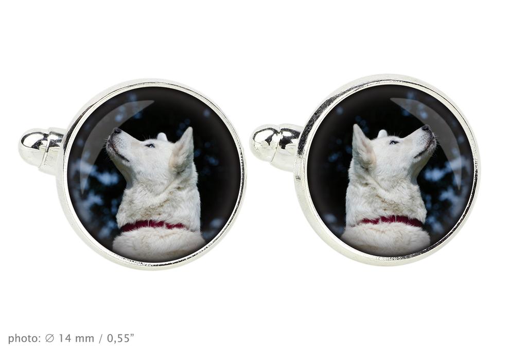 Akita, Akita Inu - cufflinks and tie with your photo, a suit decoration, men's jewelry from the Art-Dog brand.