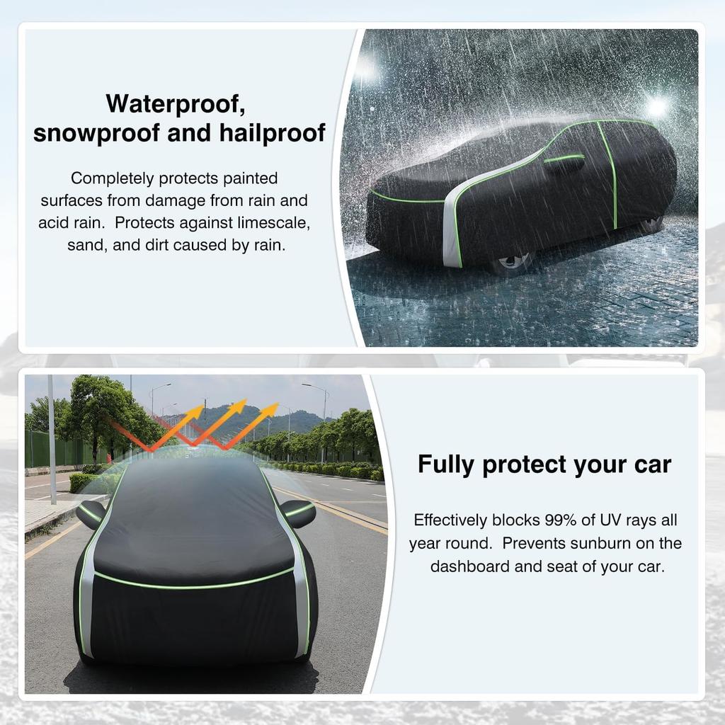 Universal SUV Car Cover for Toyota RAV4 1994-2026, Waterproof Oxford with Zipper & Reflective Strips