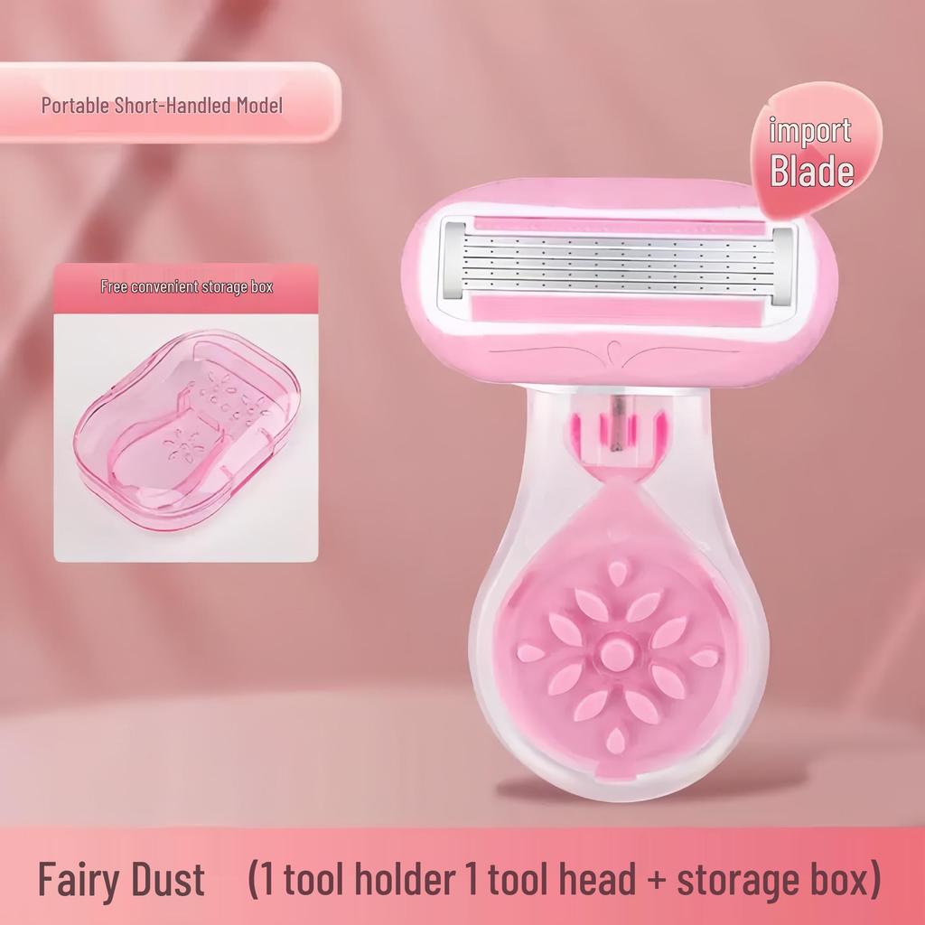 5-Blade Pink Ladies Razor for Full Body Hair Removal - Underarm & Private Areas