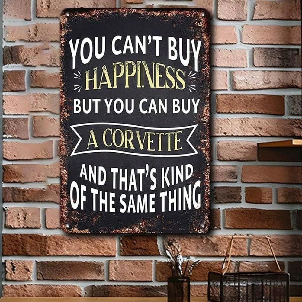 Vintage Chevrolet Corvette Metal Tin Sign Retro Garage Wall Art 8x12 Inches