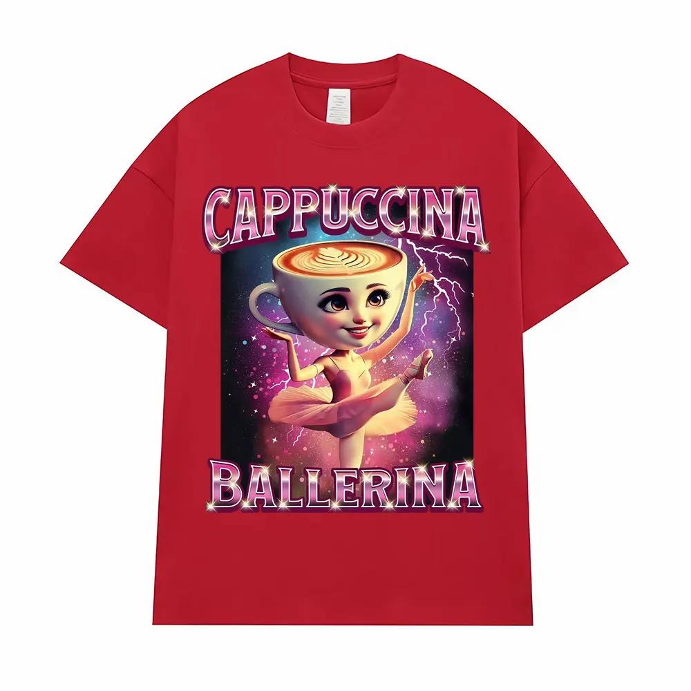 Cappuccina Ballerina Funnu Italian Brainrot Meme T-shirt Womens Fashion Trend T-shirt Casual T-shirt