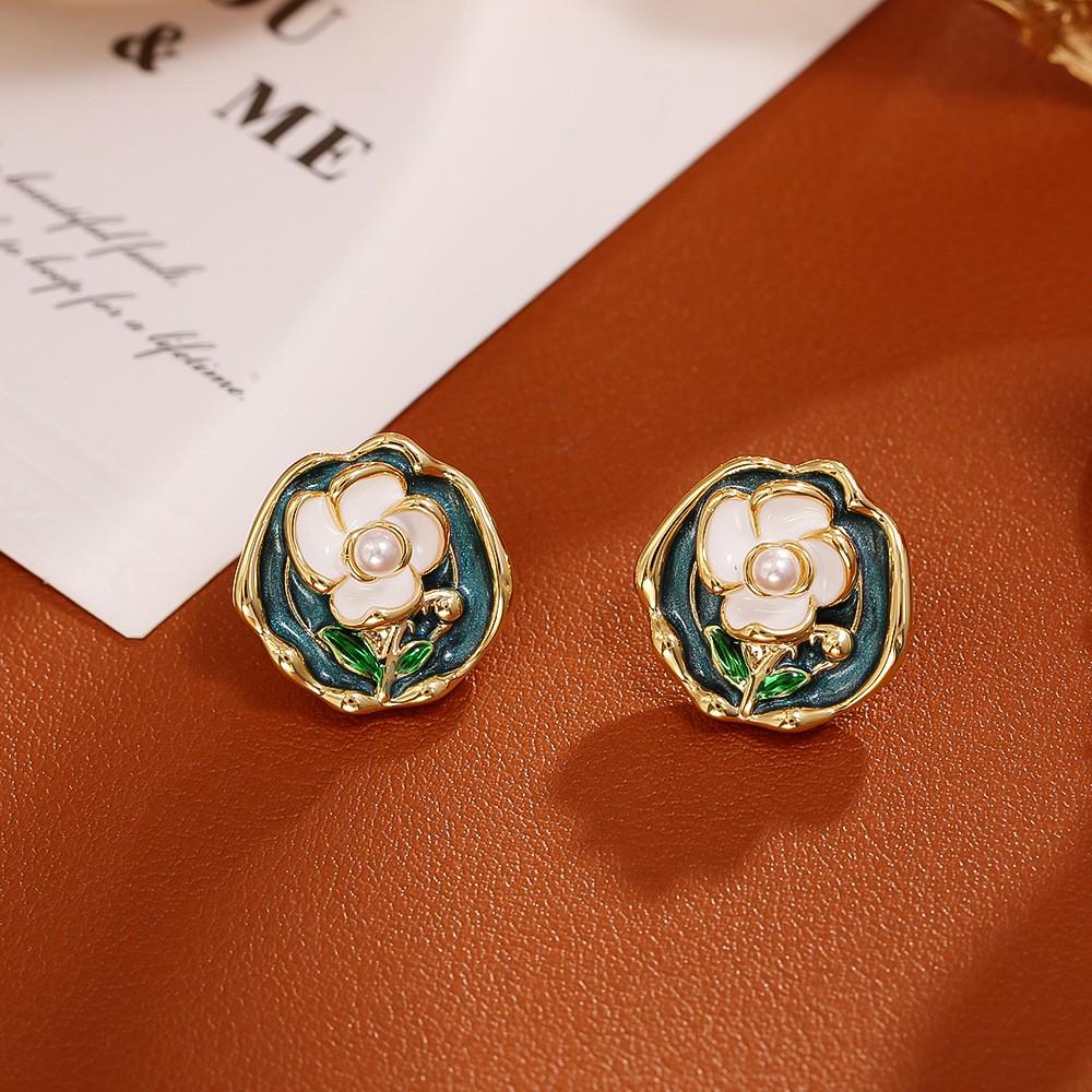 Monet Garden Medieval Baroque Pearl Earrings - Elegant, Retro Style for Women