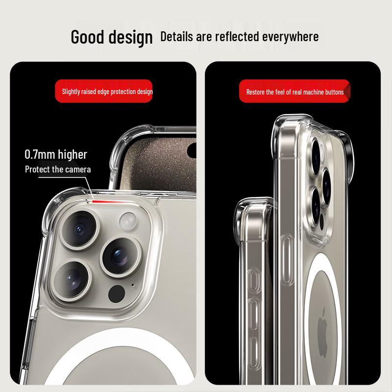 ESCASE Magsafe Clear Silicone Case for iPhone 15 Series