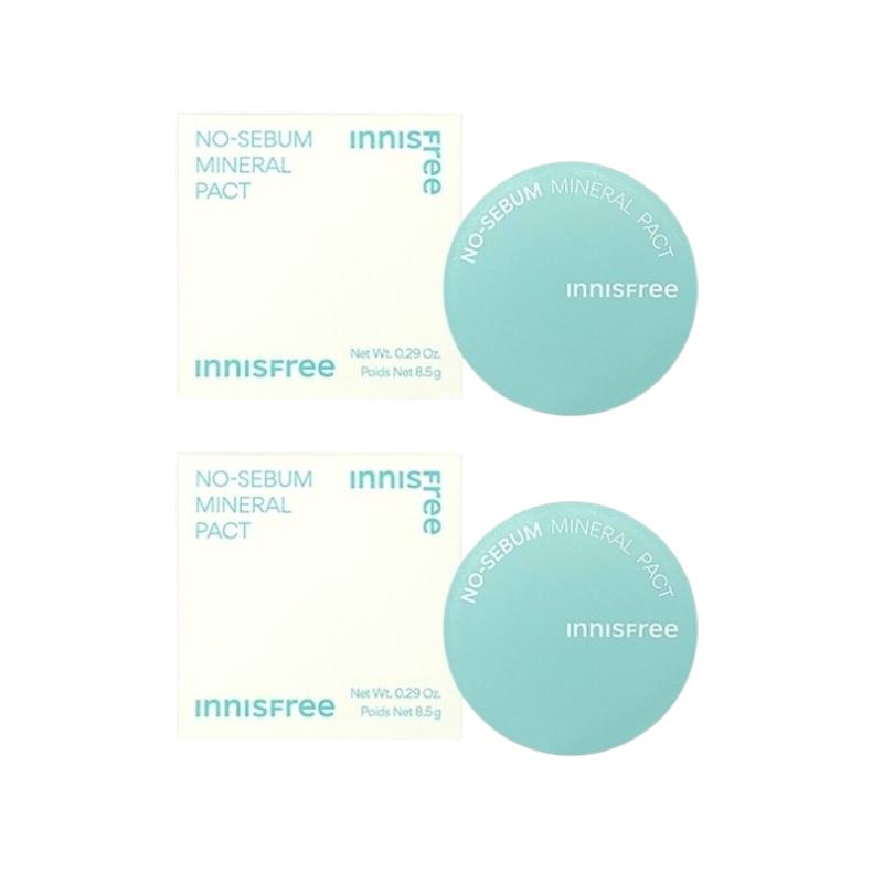 Innisfree No-Sebum Mineral Pact 8.5g | Oil Control Finishing Powder Compact for Oily Skin & Makeup Fixer