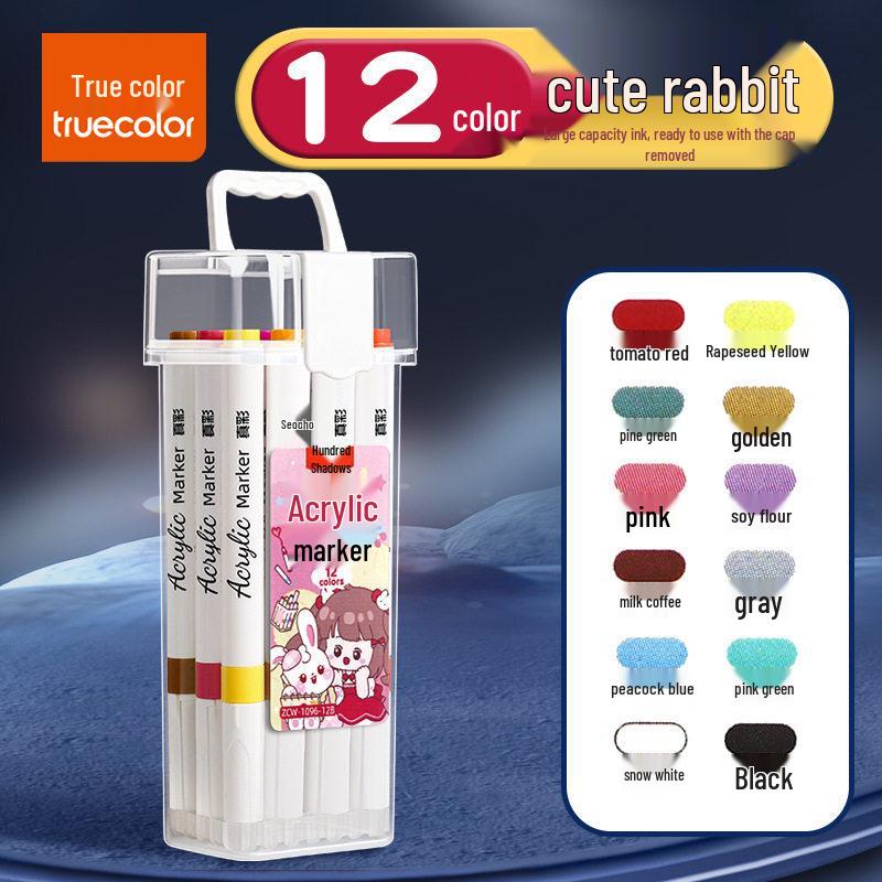 True Color Stackable Acrylic Markers - Non-Bleeding Watercolor Pens for Students and Kids