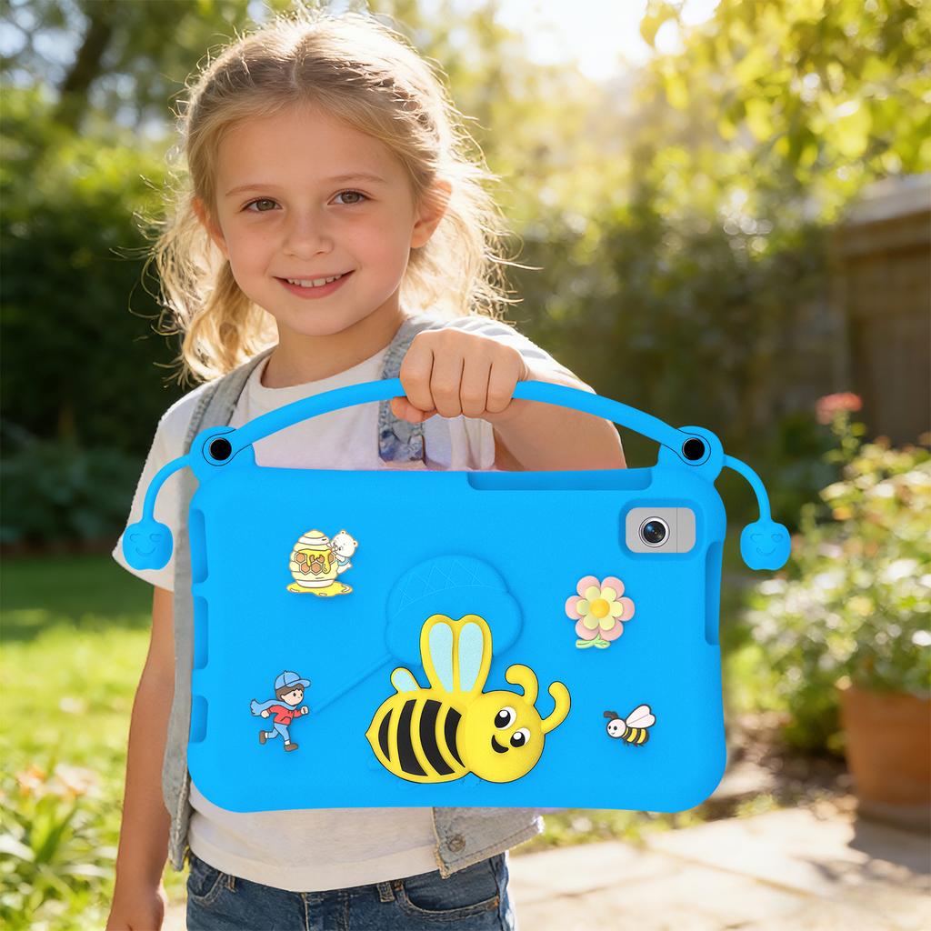 EVA-Hülle für Samsung Galaxy Tab A11 / A9 / A7 Lite 8,7 Zoll / A 8.0 (2019) / Lenovo Tab K9 Bienenstil-Ständer-Tablet-Hülle mit Tragegriff