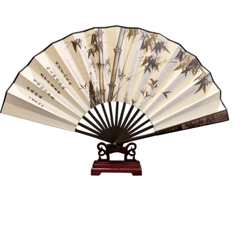 10inch Chinese Style Silk Fan Folding Fan Wedding Fan Art Gifts Dance Hand Vintage Bamboo Folding Home Decorative