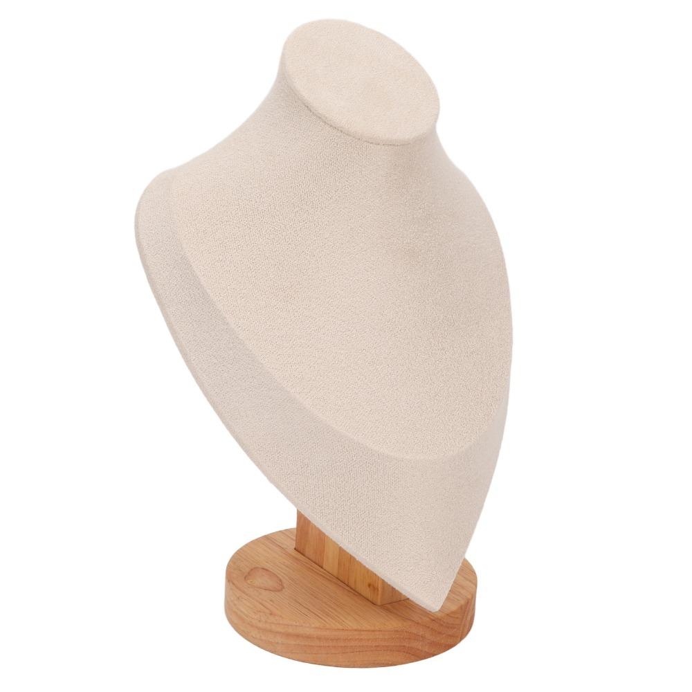 Wood Solid Wood Bust Necklace Display Stand  Jewelry shop counter display бежевый
