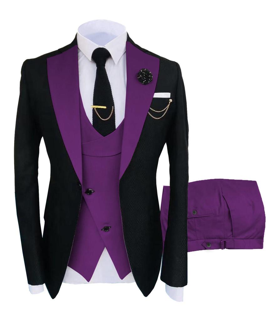 Men's European/American Business Style 3-Piece Suit Set for Wedding & Banquet – Groom/Best Man Plus Size