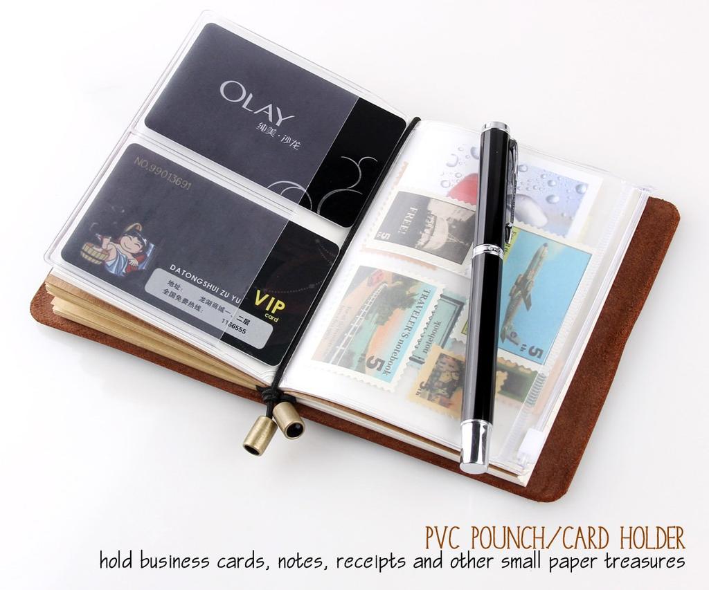 Robrasim Handmade Vintage Leather Pocket-Sized Interchangeable Notebook with Fountain Pen Compatible, 5.2" x 4