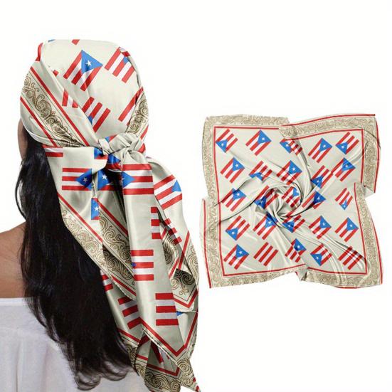 Turban Hat 35x35" Italian Flag Design Scarf Soft Flowing Headscarf Bandanas Fashion Accessory for Headwear Neck Bag Hair