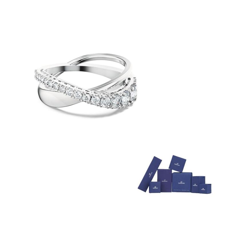 Swarovski Hyperbola crossing-design ring 58-Original brand box белый
