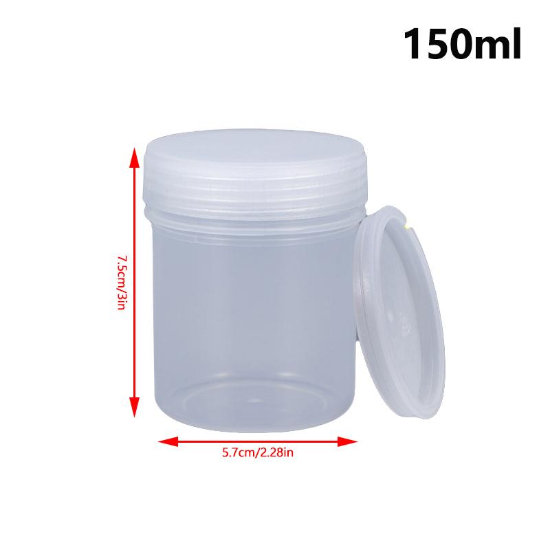 Průhledná uzavřená plechovka s víkem Plastová prázdná balící láhev Kruhové úložiště kbelík Sklenice na sušenky Potravinářské uzavřené plechovky Nádržka
