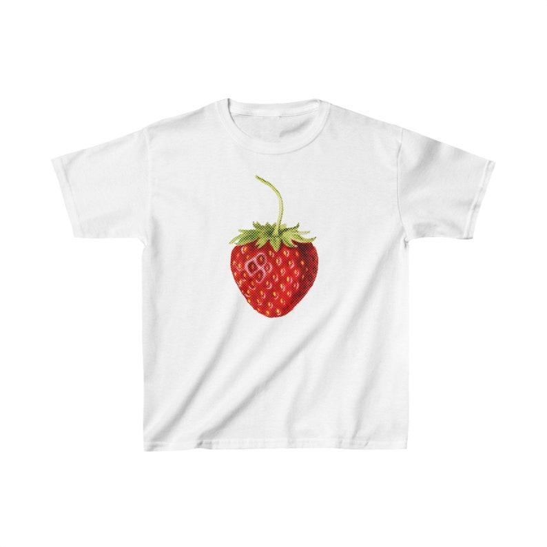Strawberry Baby Tee | Y2K Graphic Baby Tee, 90s Baby Tee, Graphic Shirt Crop, Coquette, Vintage Design 110