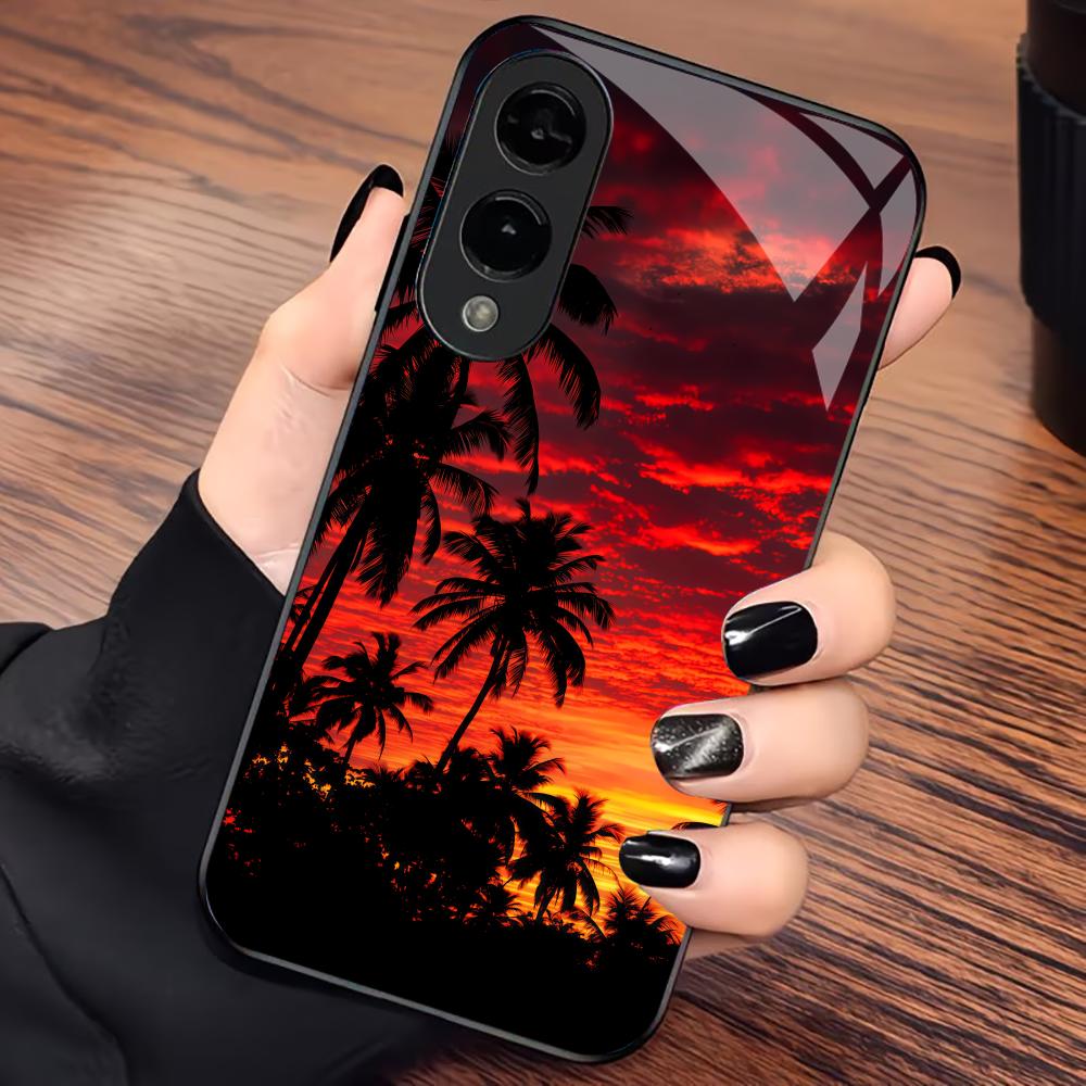 summer Sunset Exquisite luxury High-end PhoneCase Glass PhoneCase for Samsung Galaxy S26 S25 S24 S23 S22 S21 FE,Ultra,Plus