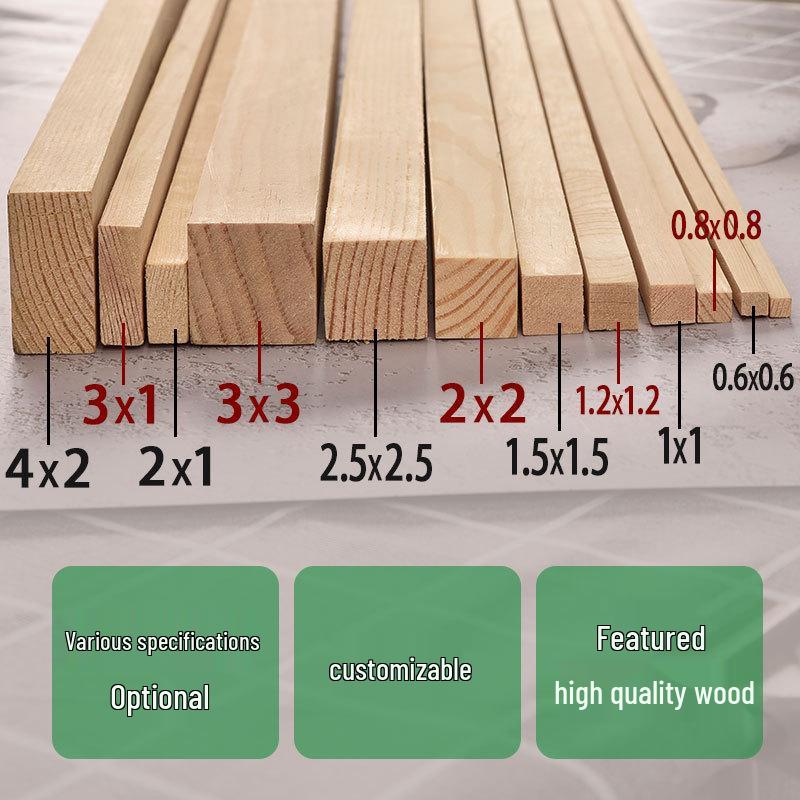 Kiefernholz-Quadratleisten für Kinder-Bastelmodelle und handgefertigte Rahmen