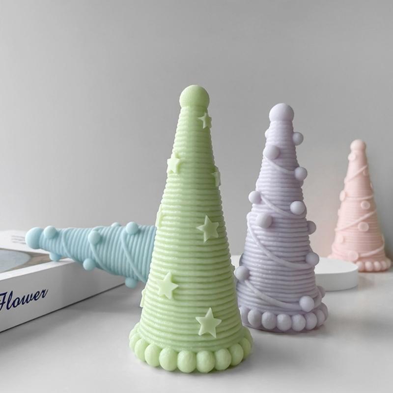 Tree Shaped Silicone Candle Mold Christmas Tree Resin Mold 3D Ornament Mould Handmade-Soap Epoxy Molds Home Decor
