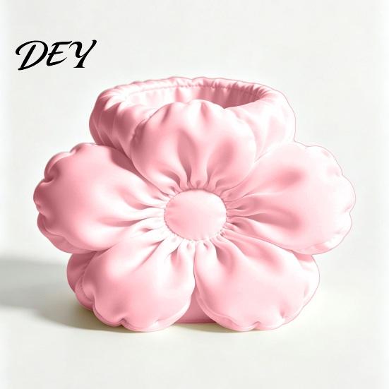 Soft Touch Desktop Storage Satin Flower Pen Holder, Petal Design Desk Organizer, Durable Elegant Organizer PLA Container, for Home Office School