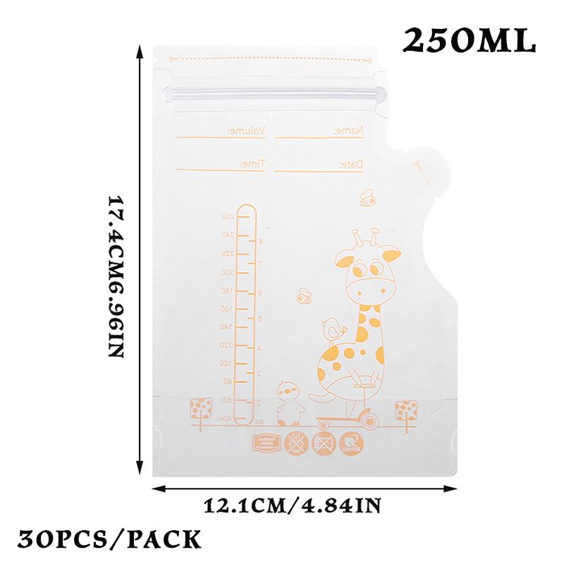 30Pcs/Pack 150/240/250Ml Easy Pour Spout Breast Milk Storage Bag Disposable Small Capacity Frozen Milk Storage Bag Bpa Free