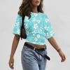 Women's Crew Neck Pullover Short Sleeve T-Shirt Floral Print Loose Fit Casual Top for Everyday Wear