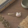 5Pcs Hair Clip Set, Zhuang Brocade Cat Head Hairpin, Ethnic Woven Oriental Hair Accessory, 5 Patterns
