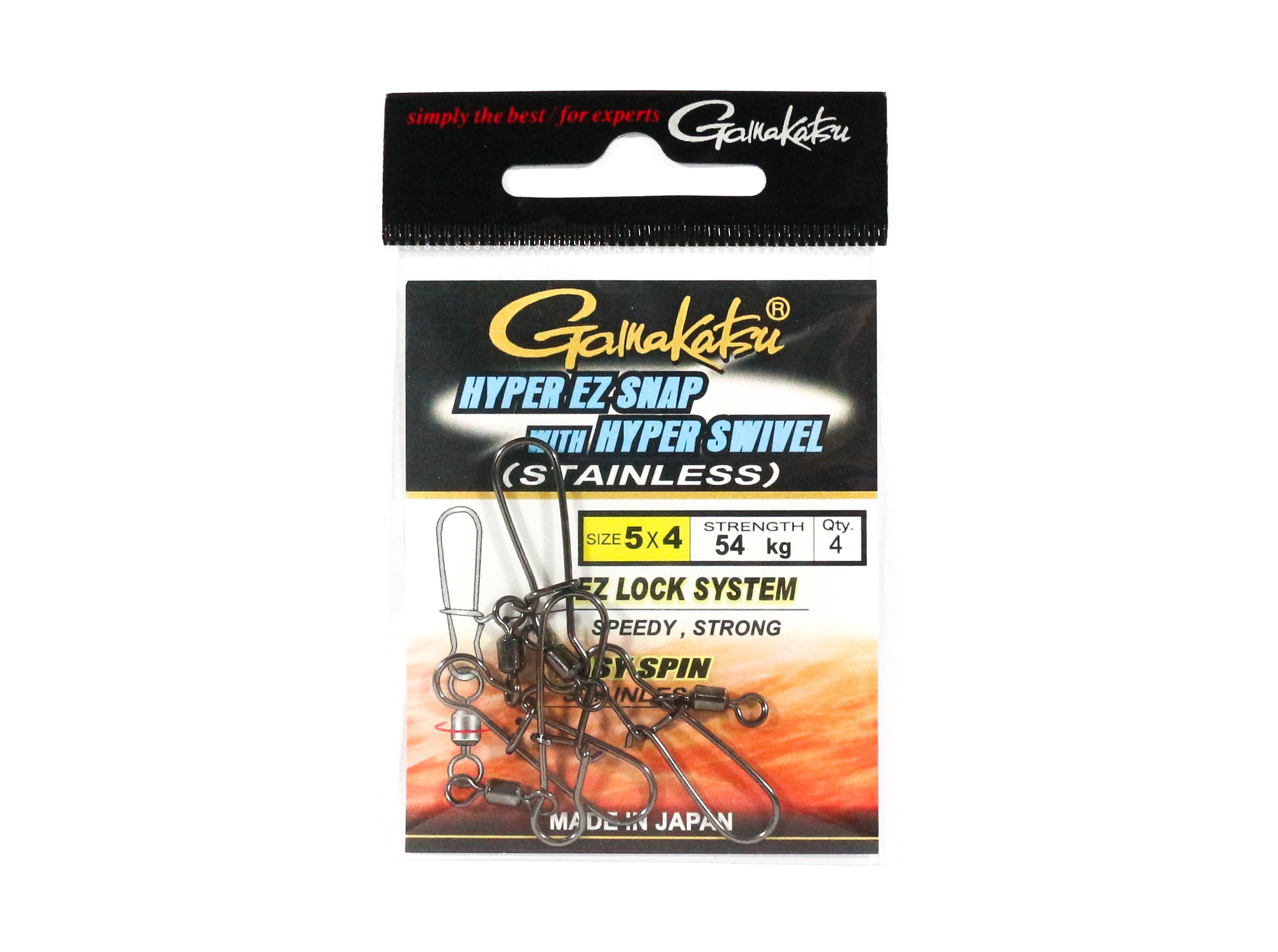 

Gamakatsu Hyper EZ Snap с H-образным поворотом Размер 5 x 4, 54 кг, 4 в упаковке (8873)