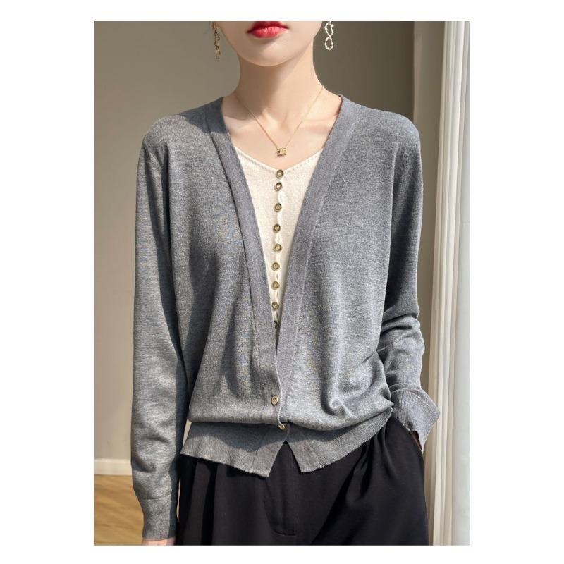 Vacanta Toamna Iarna Set Două Piese Palton cu Blocuri de Culoare Cardigan Pulover Nou Top Pulover Larg cu Mâneci Lungi Stil Coreean pentru Femei
