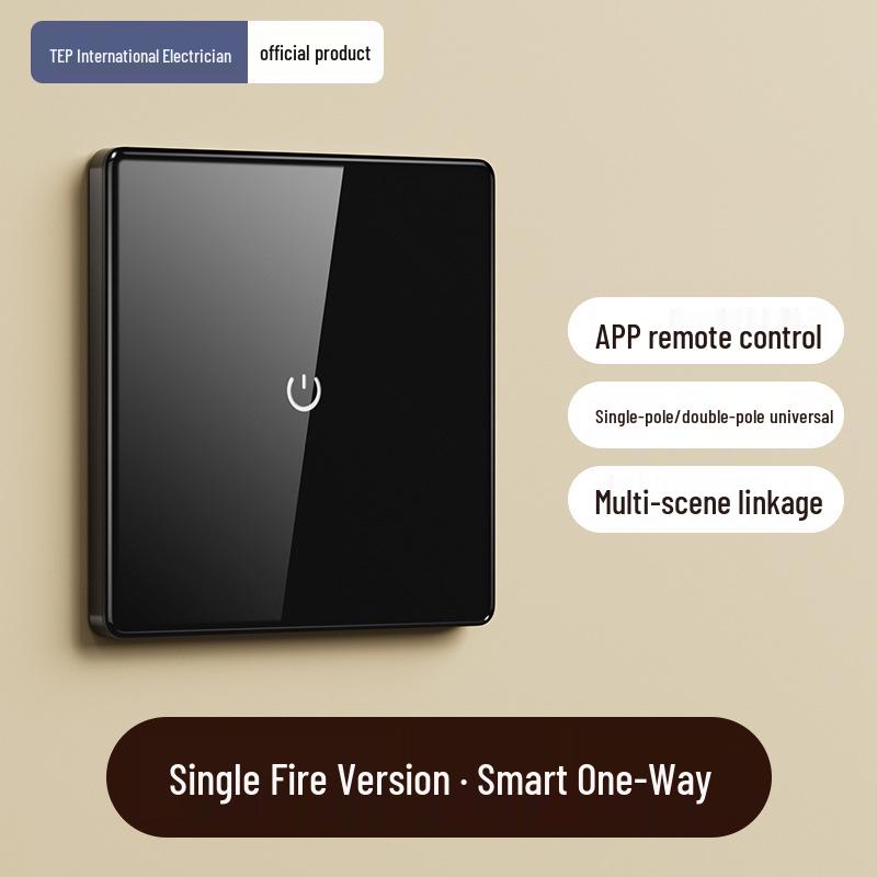 3-Gang Smart Glass Panel Switch, Bluetooth Mesh, Black, Mijia App Compatible