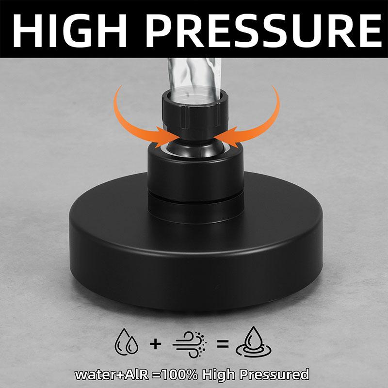 Round Showerheads 4 Inch Rainfall Shower Head Sprayer Bathroom Fixture Faucet Replacement Part Rain Shower Black Finish