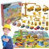 Advent Calendar With 24 Pull Back Cars  Countdown Calendar For Kids, Featuring Construction Vehicles & Traffic Signs, For Boys & Girls(24PC)