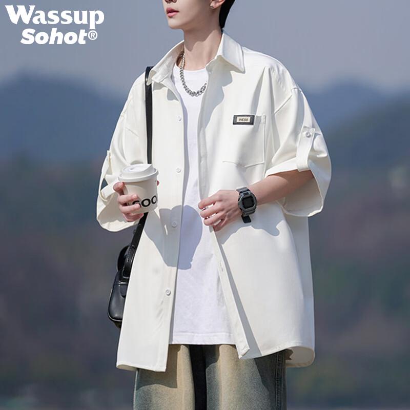 

Wassup Sohot Men s Summer Breathable Casual Shirt M