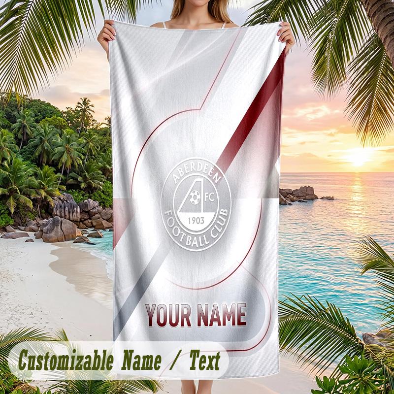 Beach Towel Aberdeen FC Print Custom Name Text Soft Towel for Swimming Pool